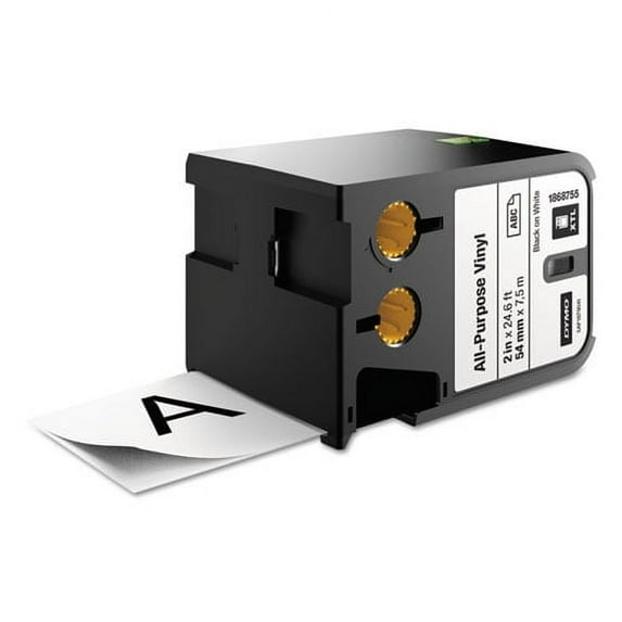 DYMO XTL All-Purpose Vinyl Labels, 2\\" x 24.6 ft, Black on White