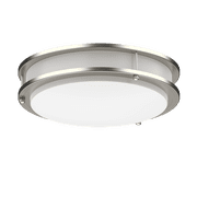 DYMOND 10 LED Ceiling Light Flush Mount Dimmable Brushed Nickel Double Ring