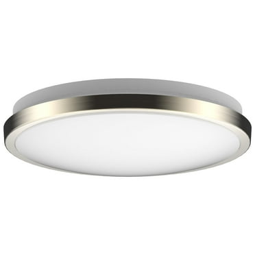 DYMOND 10" LED Ceiling Light Flush Mount Dimmable Brushed Nickel Thin Ring 3000K Warm White