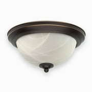 DYMOND LED Ceiling Light Flush Mount Pavilion Vintage Espresso Brown 11 Inches 3000K Warm White