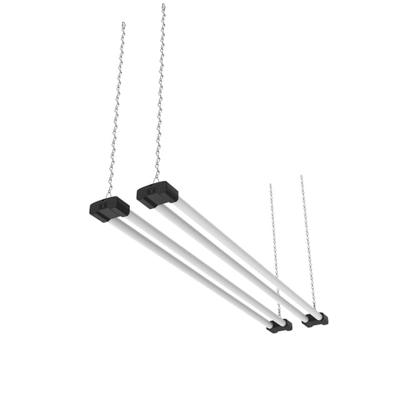 DYMOND 4 FT 40W LED Shop Light Fixture with Inline Switch, Hanging or Flush Mount, Bright Daylight 5000K for Garage Workshop Basement 2-PACK