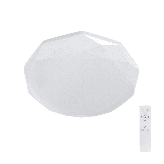 DYMOND Ceiling Light Integrated LED Flush Mount 16 in. Diamond White 5CCT and RGB Selectable with Remote for Bedroom (1-Pack)