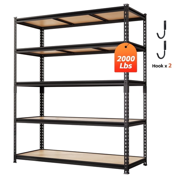Dynaload DYNALOAD 2000 lb Heavy Duty Garage Shelving Unit, 5-Tier Adjustable ...