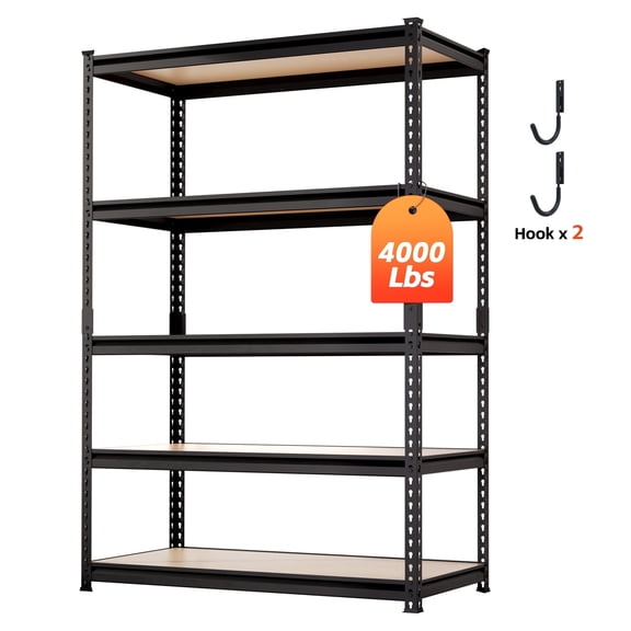 DYNALOAD 4000 lb Heavy Duty Garage Shelving Unit, 5-Tier Adjustable Metal Storage Shelves, 48" W x 24" D x 72" H
