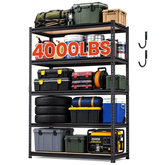 DYNALOAD 4000 lb Heavy Duty Garage Shelving Unit, 5-Tier Adjustable Metal Storage Shelves, 48" W x 24" D x 72" H