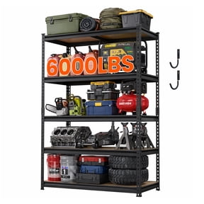 DYNALOAD 6000 lb Heavy Duty Garage Shelving Unit, 5-Tier Adjustable Metal Storage Shelves, 48" W x 24" D x 72" H