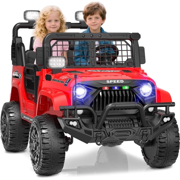 DYNALUNE 24V 2-Seater Kid Ride on Car, 200W Electric Truck with 4-Wheel Suspension,Remote Control, X-Large Body Size Design