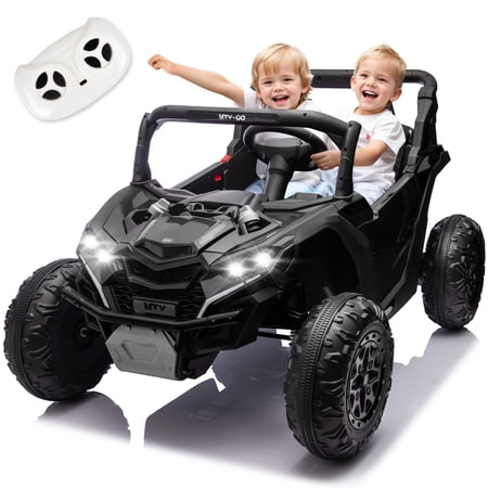 DYNALUNE 24V 2-Seater Ride on Toy for Big Kids, 20" Extra Wide Seat Electric UTV with 2x200W Powerful Motors and Parental Remote Control