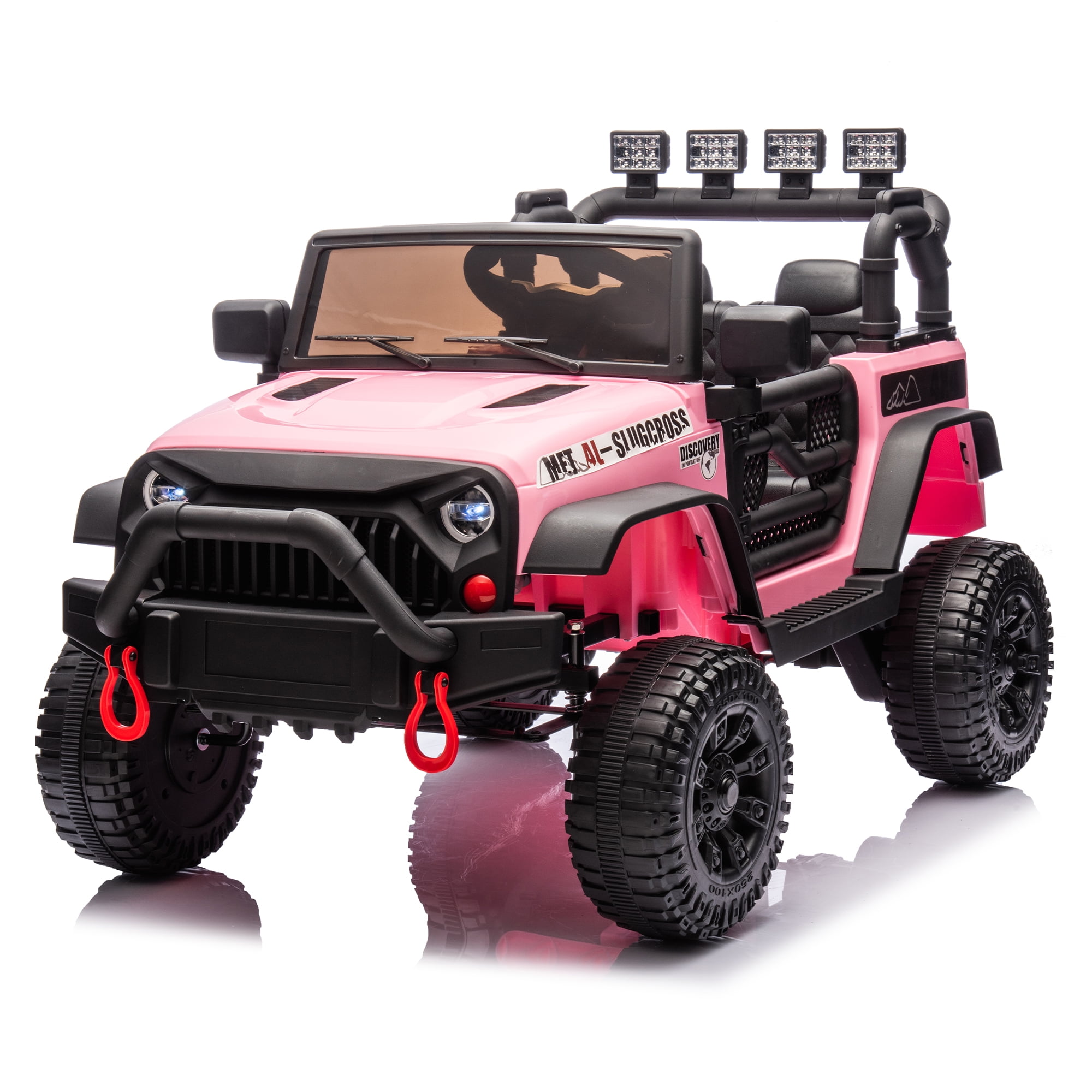 DYNALUNE  24V Kids Ride on Jeep, 400W Battery Powered Car with 4-Wheel Suspension & Music