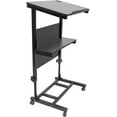 DYNAMI Mobile Stand Up Lectern Podium with Universal Wheels,Portable