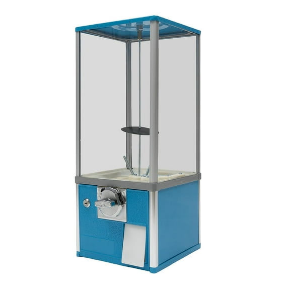DYNAMI Vending Machine,25" Height Freestanding Candy Dispenser, Gumball Machine,Fit for 1.77-2.2inch Ball Diameter,Applicable 25 Cent Coin (Blue)