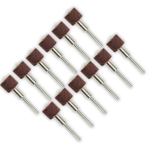 DYNAMIC 12 Piece Sanding Drums Set | Pre-mounted on 1/8" Shanks | 1/2" x 1/2" Dimensions | Fine Grit for Smooth Finish | Includes Organizing Rack | Versatile for Professional & DIY Sanding Tasks