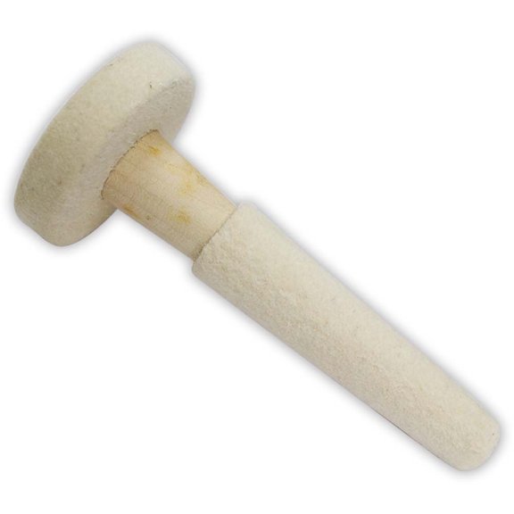 DYNAMIC 2-In-1 Buffing Tool | Soft Fuzzy Fabric | Reinforced Wood Mandrel | 2" Wheel Diameter | 4.5" Tool Length | Ideal for Rings & Bracelets | Works With Or Without Rouge