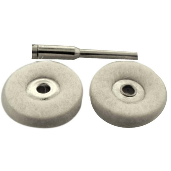 DYNAMIC (2 Pack) 3pc Felt Wheel Set | 1/8" (0.3 cm) Shank | Rounded for Inside & Outside Polishing | 7/8" (2.2 cm) Diameter | 1/4" (0.6 cm) Thickness | Rotary Tool Compatible