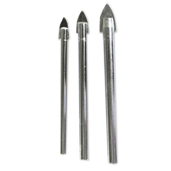 DYNAMIC 3 Pc Carbide Tipped Drill Bits Set | Sizes 5mm, 6mm, 8mm | Ideal for Tiles & Plate Glass | Durable & Precise