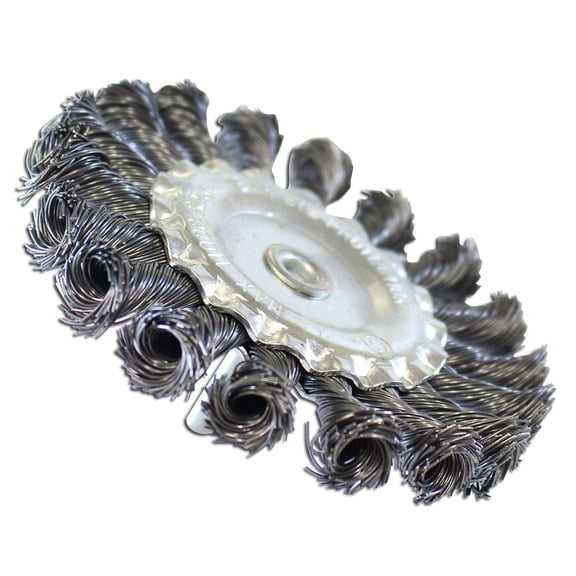 DYNAMIC 4" Circular Brush Twist Knot | Plain Bore | 1/4" (6.4 mm) Shaft | Optimal for Weld Cleaning & Metal Prep | Professional Grade | Ideal for Industrial & DIY Projects | Operates to 11000 RPM
