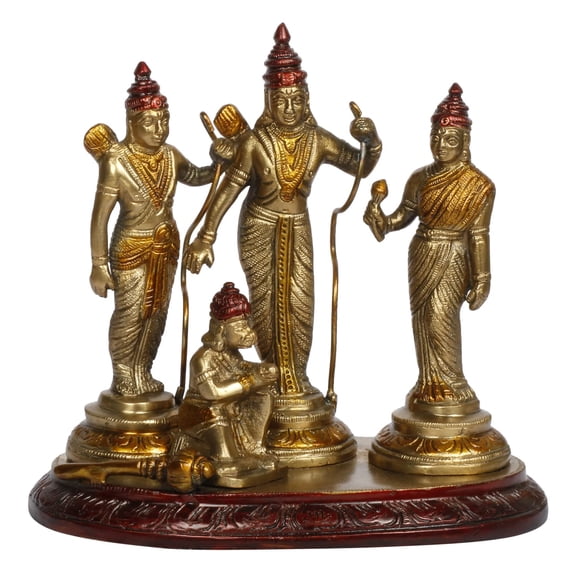 DYNAMIC INDIAN ART Brass Bhagwan Ram Darbar Idol for Home Decor in Multicolor Height 7 Inch