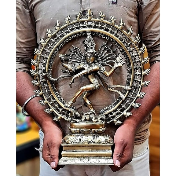 DYNAMIC INDIAN ART Brass Natraj Statue Idol Sculpture Shiva - Nataraj The of Dance Natrajan (17" Inches Big Size)