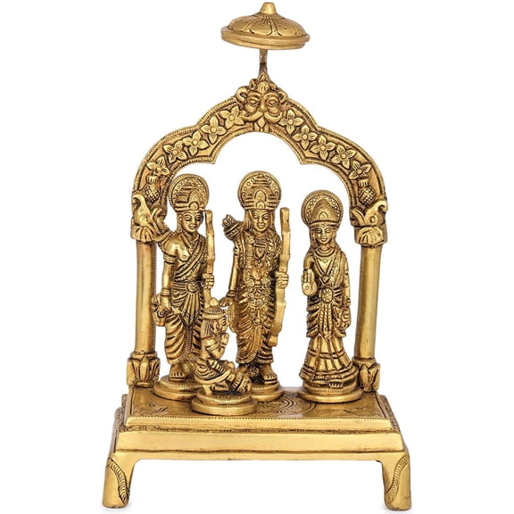 DYNAMIC INDIAN ART Brass Ram Darbar Statue Idol Ram Darbar Height 9.5 Inch