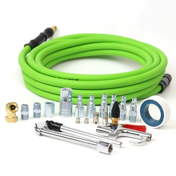 DYNAMIC POWER 3/8' 25 FTHybrid Rubber Hose Kit + 20 pcs Air Accessories