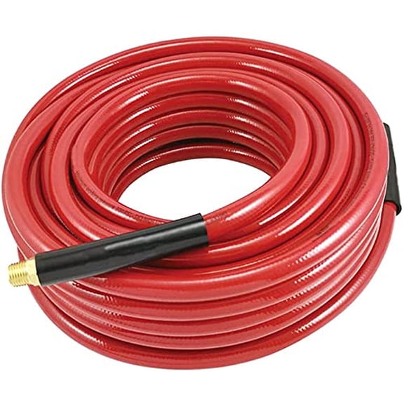 DYNAMIC POWER3/8" x 50 ft PVC Air Hose with 1/4" NPT Male Fittings 300 PSI Max Pressure, Grease/Oil & Abrasion Resistant for Heavy-Duty Performance