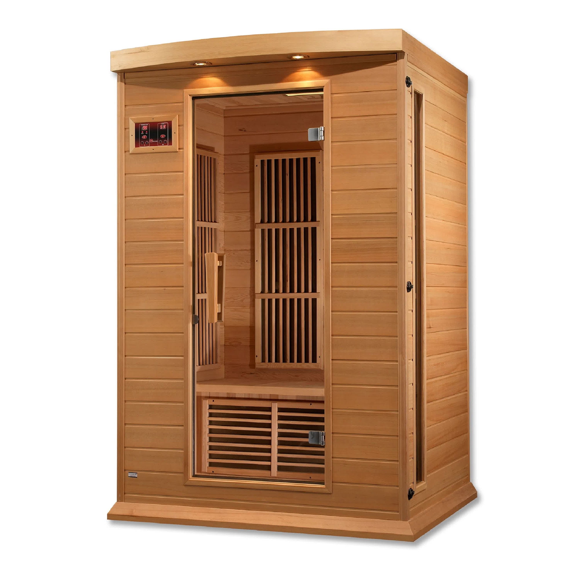 Natural Hemlock 2-Person Infrared Sauna with Bluetooth and Speakers