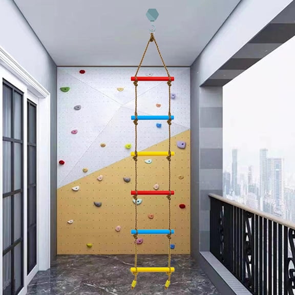 DYNWAVE Rainbow Climbing Rope Ladder, 6 Rungs