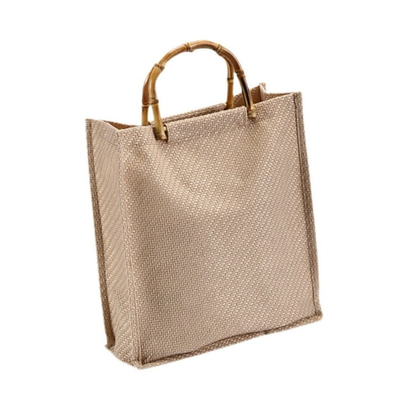 DYNWAVE Tote Bamboo Handle Bag Lightweight Portable Wallet Purse Women Handbag Grocery Bag for Party Traveling Shopping Beach Wedding 25cmx95cmx38cm