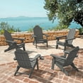 thumbnail image 1 of Dycanpo Folding Adirondack Chair Set of 5,Fire Pit Patio Garden Chair with Cup Holder,Dark Gray, 1 of 10