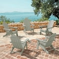thumbnail image 1 of Dycanpo Folding Adirondack Chair Set of 5, Fire Pit Patio Garden Chair with Cup Holder, Gray, 1 of 10