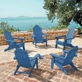 thumbnail image 1 of Dycanpo Folding Adirondack Chair Set of 5, Fire Pit Patio Garden Chair with Cup Holder, Navy Blue, 1 of 10