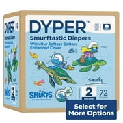 DYPER Cotton-Enhanced Diapers Smurfs Edition, Size 2, 72 Count (Select for More Options)