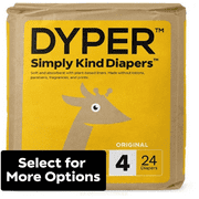 DYPER Simply Kind Diapers, Remarkably Soft, Size 4, 24 Count (Select For More Options)