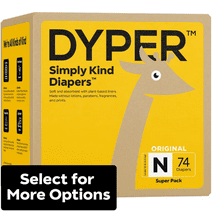 DYPER Simply Kind Diapers, Remarkably Soft, Size Newborn, 74 Count (Select For More Options)