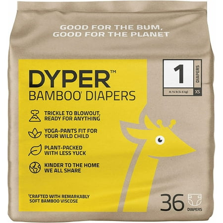 DYPER Ultra Premium Diapers Size 1, 36 Diapers (Select For More Options)