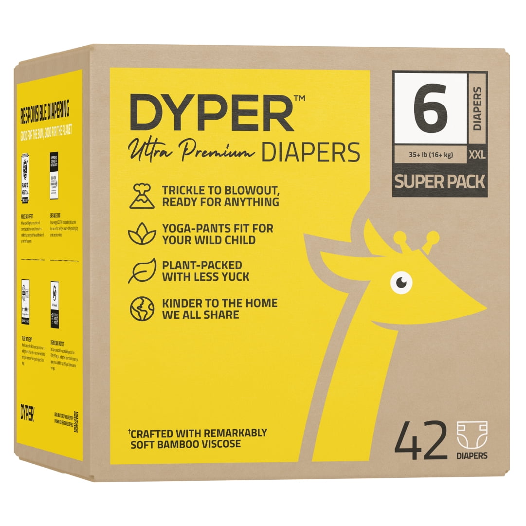 DYPER Newborn Ultra Premium Diapers Size 6, 42 Pack - Walmart.com