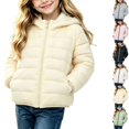 thumbnail image 1 of DYTTDG Girls Hooded Quilted Puffer Jacket, Full‑Zip Winter Outerwear With Side Pockets, Lightweight Warm Long‑Sleeve Hooded Coat for Cold‑Weather Daily Outdoor Wear 3Y-13Y, 1 of 8
