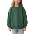thumbnail image 1 of DYTTDG Girls Solid Color Crew Neck Sweatshirt, Long Sleeve Casual Pullover Top, Classic Ribbed Cuffs & Hem, Relaxed Fit Sweatshirt for Daily Casual Wear, 1 of 8