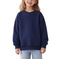 thumbnail image 1 of DYTTDG Girls Solid Color Crew Neck Sweatshirt, Long Sleeve Casual Pullover Top, Classic Ribbed Cuffs & Hem, Relaxed Fit Sweatshirt for Daily Casual Wear, 1 of 8