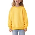thumbnail image 1 of DYTTDG Girls Solid Color Crew Neck Sweatshirt, Long Sleeve Casual Pullover Top, Classic Ribbed Cuffs & Hem, Relaxed Fit Sweatshirt for Daily Casual Wear, 1 of 8