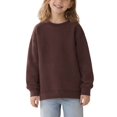 thumbnail image 1 of DYTTDG Girls Solid Color Crew Neck Sweatshirt, Long Sleeve Casual Pullover Top, Classic Ribbed Cuffs & Hem, Relaxed Fit Sweatshirt for Daily Casual Wear, 1 of 8
