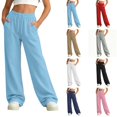 thumbnail image 1 of DYTTDG Girls' Solid Wide Leg Jogger Pants, Elastic Waist Loose Fit Girls' Casual Sweatpants with Side Pockets for Daily Wear, 1 of 8