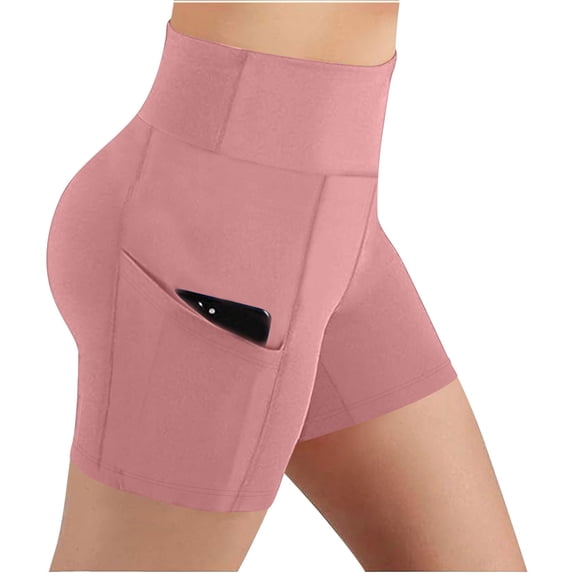 DYTTDG Lady Pocket High-waist Stretch Underpants Running Fitness Shorts
