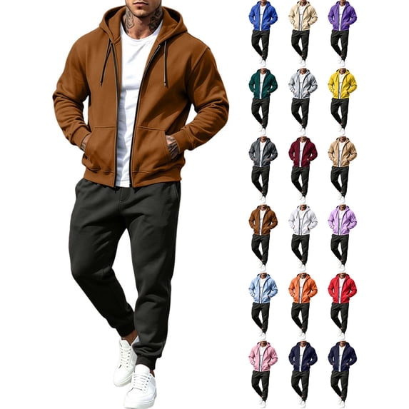 DYTTDG Men's 2-Piece Tracksuit Set, Full Zip Hooded Sweatshirt and Drawstring Jogger Pants, Casual Athletic Sweatsuit with Pockets for Daily Gym Wear S-XXXL