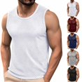 thumbnail image 1 of DYTTDG Men's Crew Neck Mesh Tank Top, Sleeveless Breathable Moisture Wicking Shirt, Athletic Solid Color Base Layer(L-5XL), 1 of 8