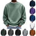 thumbnail image 1 of DYTTDG Men's Crew Neck Sweatshirt, Long Sleeve Loose Fit Solid Color Casual Pullover for Fall & Spring Everyday Wear, 1 of 7