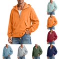 thumbnail image 1 of DYTTDG Men's Lightweight Sun Protection Hooded Jacket, Full Zip Breathable Solid Color Windbreaker with Pockets for Hiking & Outdoor Sports, 1 of 7