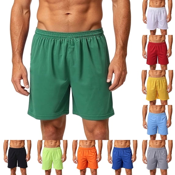 DYTTDG Men's Quick Dry Athletic Shorts | Lightweight Solid Elastic Waist Sport Shorts for Gym, Running, Basketball & Soccer Summer Casual Active Wear