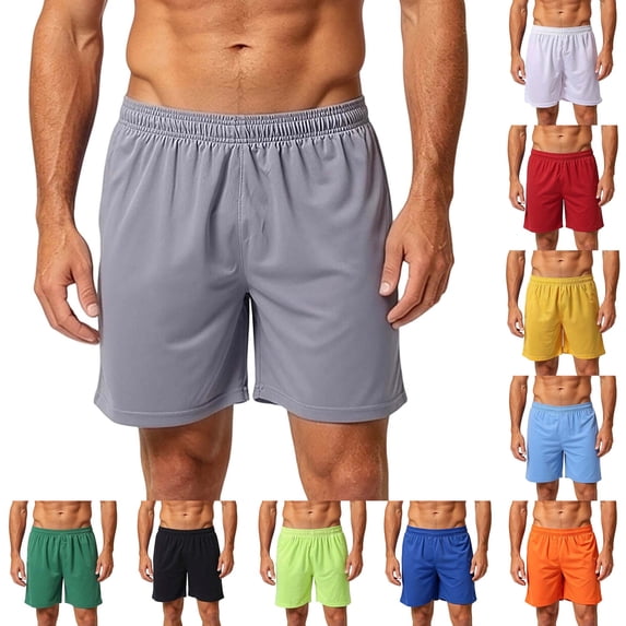 DYTTDG Men's Quick Dry Athletic Shorts | Lightweight Solid Elastic Waist Sport Shorts for Gym, Running, Basketball & Soccer Summer Casual Active Wear