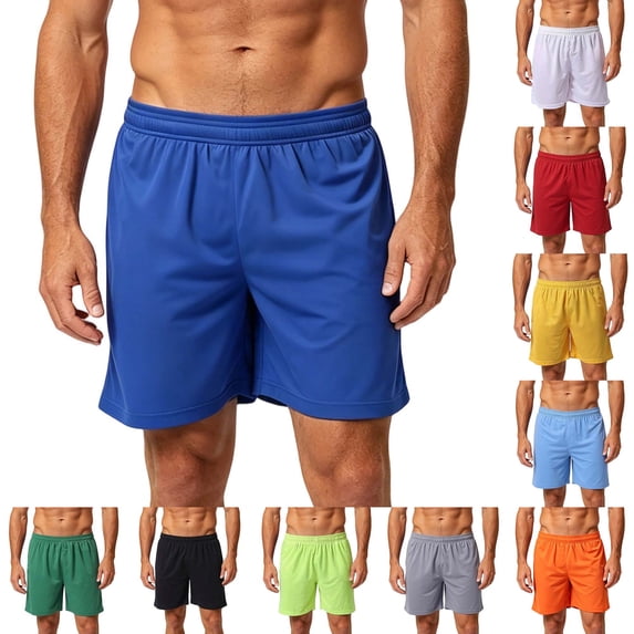 DYTTDG Men's Quick Dry Athletic Shorts | Lightweight Solid Elastic Waist Sport Shorts for Gym, Running, Basketball & Soccer Summer Casual Active Wear